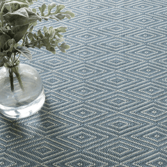 Diamond Indoor/Outdoor Rug - Slate & Light Blue - Our Boat House