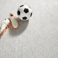 Diamond Platinum/White Machine Washable Rug - Our Boat House