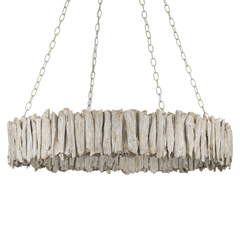 Driftwood Whitewash Ring Chandelier - Our Boat House