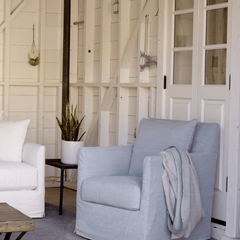 East Cay 25in Slipcovered Swivel Glider - Our Boat House