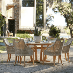 Eastern Shores Woven & Teak Outdoor Dining Arm Chair - Our Boat House
