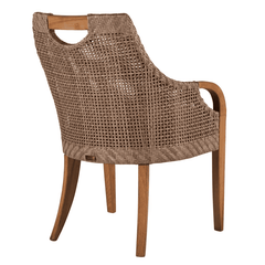 Eastern Shores Woven & Teak Outdoor Dining Arm Chair - Our Boat House