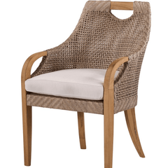 Eastern Shores Woven & Teak Outdoor Dining Arm Chair - Our Boat House