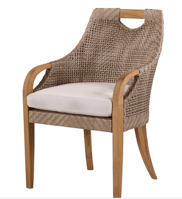 Eastern Shores Woven & Teak Outdoor Dining Arm Chair - Our Boat House