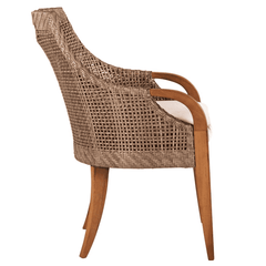 Eastern Shores Woven & Teak Outdoor Dining Arm Chair - Our Boat House