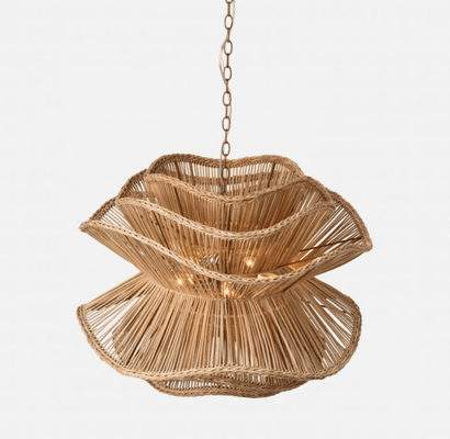 Elba Rattan Chandelier in Natural Rattan - Three Sizes - Our Boat House