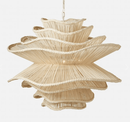 Elba Rattan Chandelier in White Rattan - Three Sizes - Our Boat House