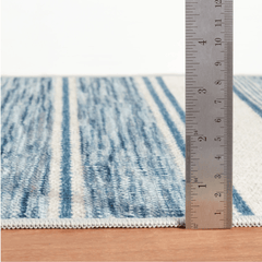 Ellington Stripe Blue Machine Washable Rug - Our Boat House