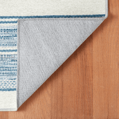 Ellington Stripe Blue Machine Washable Rug - Our Boat House