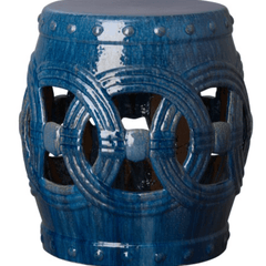 Eternal Rings Garden Stool - Marine Blue - Our Boat House
