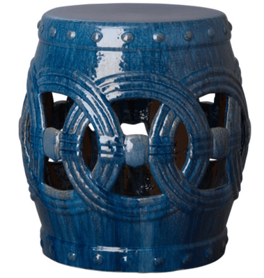 Eternal Rings Garden Stool - Marine Blue - Our Boat House