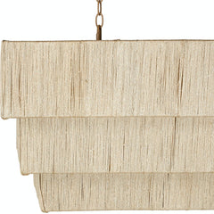 Everly Natural Abaca Rope Rectangular Chandelier - Our Boat House