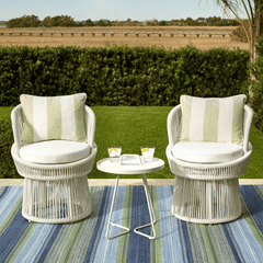 Fiesta Stripe Blue & Green - Indoor/Outdoor Rug - Our Boat House