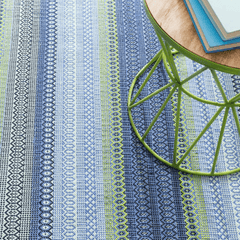 Fiesta Stripe Blue & Green - Indoor/Outdoor Rug - Our Boat House