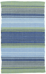 Fiesta Stripe Blue & Green - Indoor/Outdoor Rug - Our Boat House