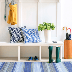 Fiesta Stripe Blue & Green - Indoor/Outdoor Rug - Our Boat House