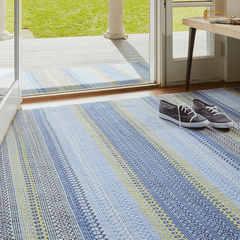 Fiesta Stripe Blue & Green - Indoor/Outdoor Rug - Our Boat House