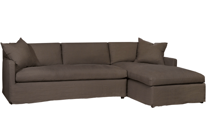 Fiji Sectional 121in x 68in w/Chaise in Logan Steel - FLOOR SAMPLE - Our Boat House