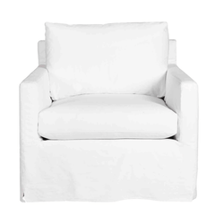 Fiji Slipcovered 36in Slipcovered Swivel Chair - Our Boat House
