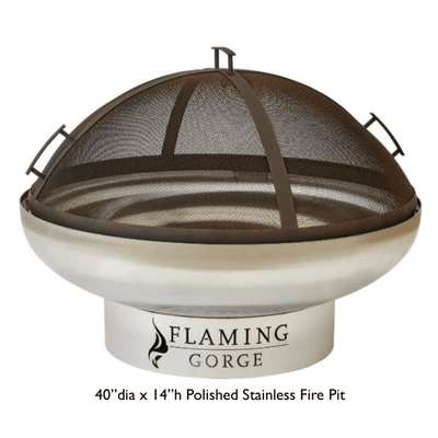 Flaming Gorge - Gobi Polished Stainless Steel Fire Pit with Mesh Top Included - NEW! - Our Boat House