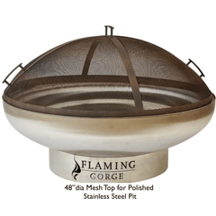 Flaming Gorge - Gobi Polished Stainless Steel Fire Pit with Mesh Top Included - NEW! - Our Boat House