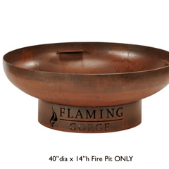 Flaming Gorge Gobi Steel Fire Pit & Teak Top - Our Boat House