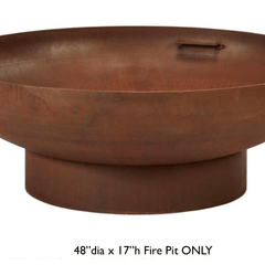 Flaming Gorge Gobi Steel Fire Pit & Teak Top - Our Boat House