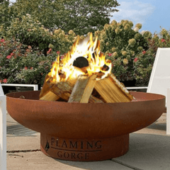 Flaming Gorge Gobi Steel Fire Pit & Teak Top - Our Boat House