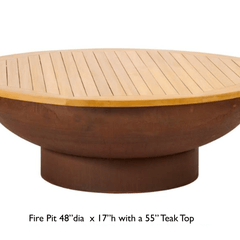 Flaming Gorge Gobi Steel Fire Pit & Teak Top - Our Boat House