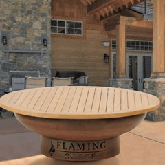 Flaming Gorge Gobi Steel Fire Pit & Teak Top - Our Boat House