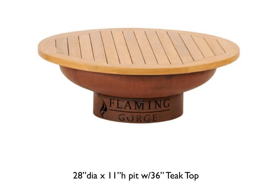 Flaming Gorge Gobi Steel Fire Pit & Teak Top - Our Boat House