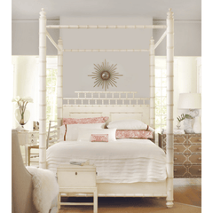 Four Poster Bamboo Bed in Fresh White - Our Boat House