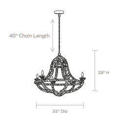 Francesca Natural Fiber Chandelier - Our Boat House