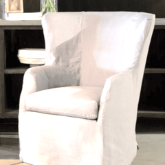 Gustavia 36in Slipcovered Wing Chair - Our Boat House