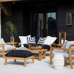 Halo Indigo L - Stripe - Outdoor Pillow - Our Boat House