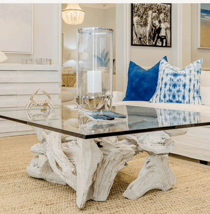 Hampton Driftwood Coffee Table Base for Rectangular Top - Multiple Size Options - Our Boat House
