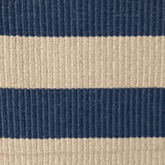 Hampton PVC Rug - Caribbean Blue & Cream Striped Area Rug - Our Boat House
