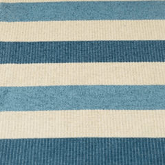 Hampton PVC Rug - Lina: Cream, Medium & Delft Blue Stripe Area Rug - Our Boat House