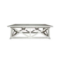 Hampton Rectangular Coffee Table - White Washed - Our Boat House