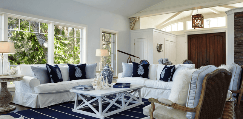 Hampton Rectangular Coffee Table - White Washed - Our Boat House
