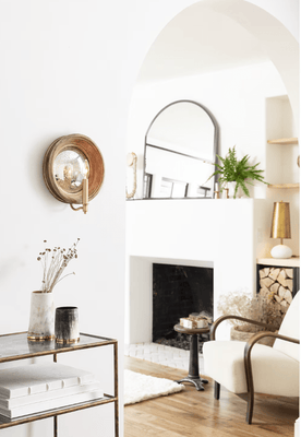 Hattie Concrete Mini Lamp - White/Brass - Our Boat House