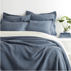Hawley Indigo Matelassé Coverlet - Our Boat House
