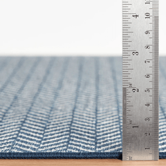 Herringbone Blue - Machine Washable Rug - Our Boat House