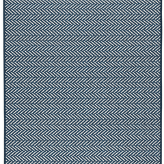 Herringbone Blue - Machine Washable Rug - Our Boat House