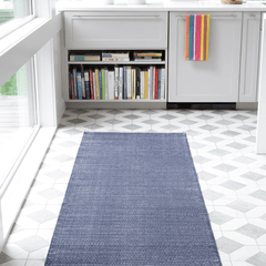 Herringbone Indoor/ Outdoor Rug - Indigo Blue & White - Our Boat House