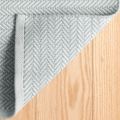 Herringbone Indoor/ Outdoor Rug - Light Blue & Ivory - Our Boat House