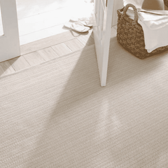 Herringbone Indoor/ Outdoor Rug - Linen & White - Our Boat House