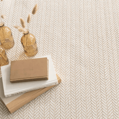 Herringbone Indoor/ Outdoor Rug - Linen & White - Our Boat House
