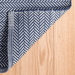 Herringbone Indoor/ Outdoor Rug - Navy & Ivory - Our Boat House