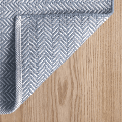 Herringbone Woven Cotton Rug - Swedish Blue - Our Boat House